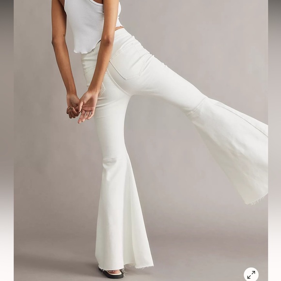 Free People Just Float On Flare Jeans white/27 - Picture 8 of 12